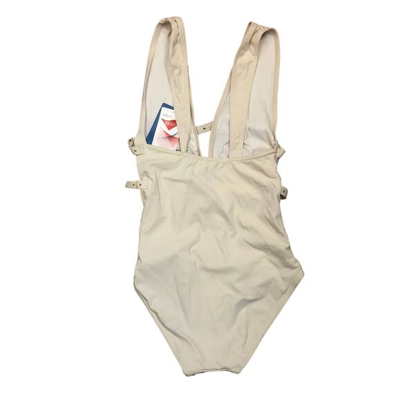 Maison Lejaby Paris One-Piece XS Clous Cream Beige Plunging V Neck NWT's $250 - Picture 2 of 12